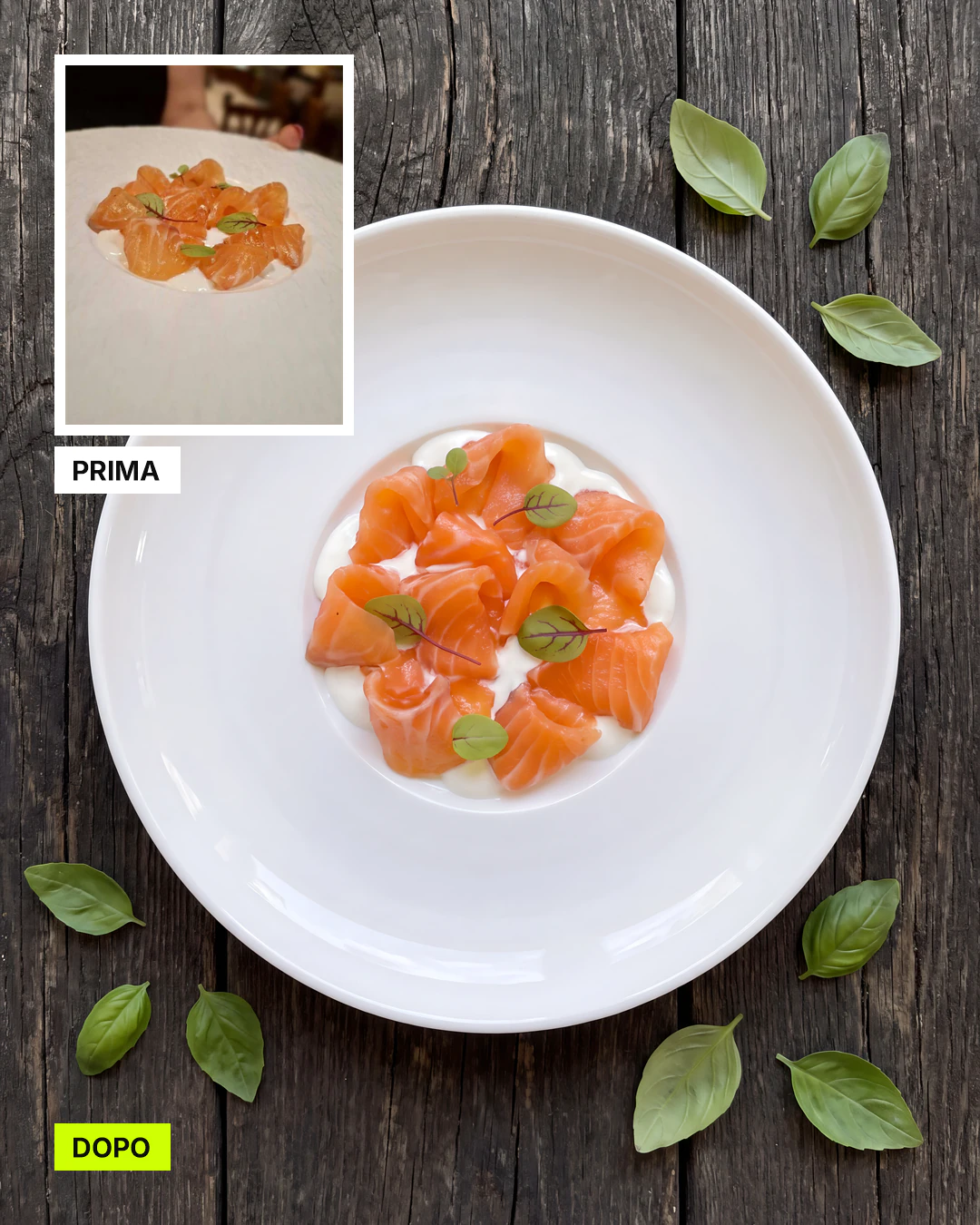 Prima e dopo: salmone marinato